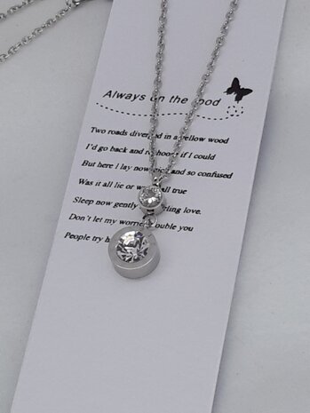 Ketting RVS ronde hanger Romeinse cijfers op de rand