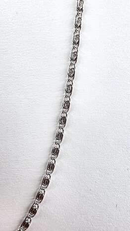 Ketting, RVS, Griekse schakelketting, L 50 cm