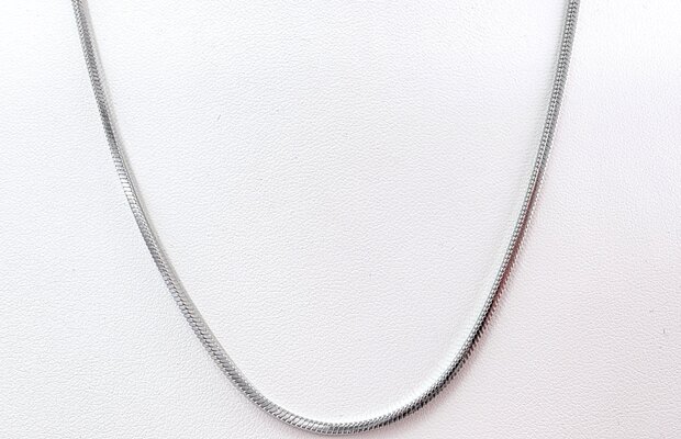 Slangenketting RVS Vierkante zilverkleur L 50 cm