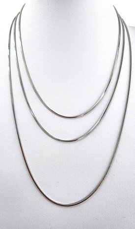 Slangenketting RVS Vierkante zilverkleur L 50 cm