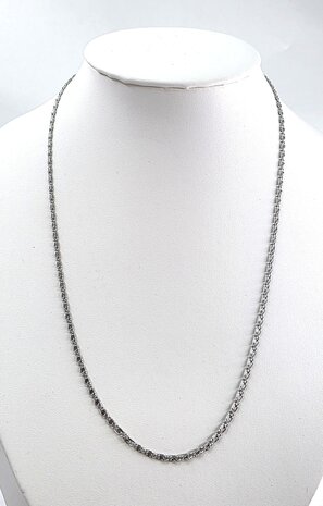 Ketting, rvs, Griekse schakelketting, L 45 cm