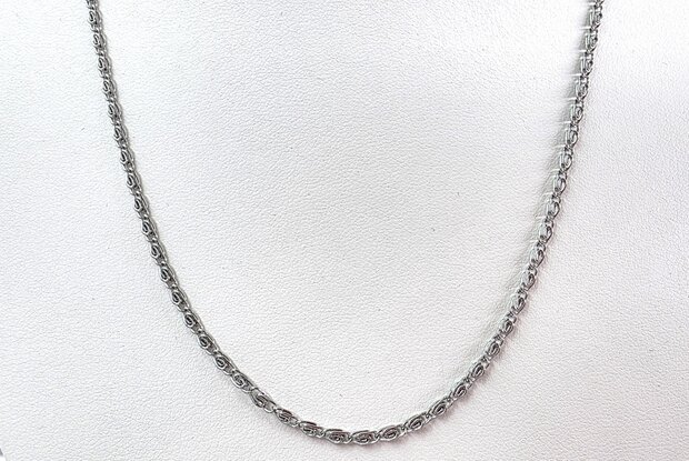 Ketting, rvs, Griekse schakelketting, L 45 cm