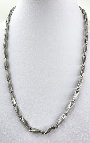 Halsketting, RVS schakelketting Grof zilverkleur L 60 cm 