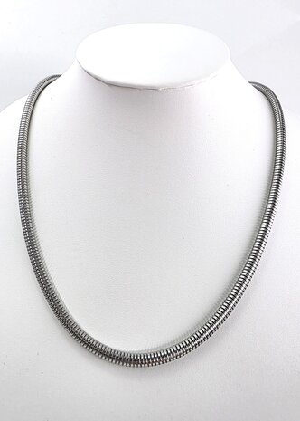 Halsketting, Collier RVS Ronde Slangenketting L 45 cm