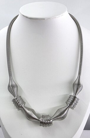 Collier rvs Moderne Spiraalvormig draad Stretch L 50 cm