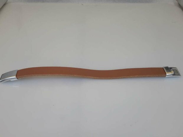 Glatte Lederband kinder, Cognac, schmal, magnetverschluss