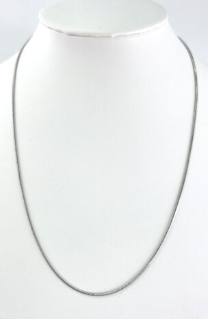 Halsketting RVS Slangen design Zilverkleur L 45cm * Br 1.2mm