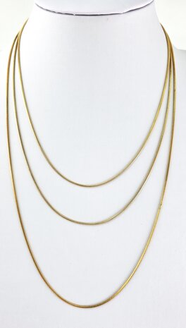 Halsketting RVS Slangen design Goudkleur L 50cm * Br 1.2mm