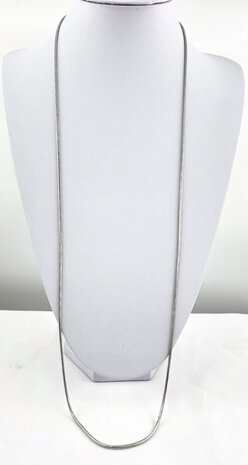 Halsketting RVS Slangen design Zilverkleur L 90cm * Br 2mm