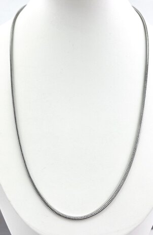 Halsketting RVS Slangen design Zilverkleur L 50cm * Br 2mm