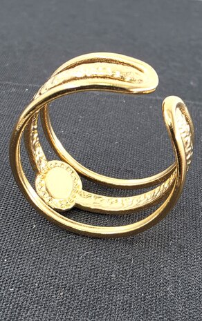 Ring RVS Turkoois Edelsteen goudkleurige