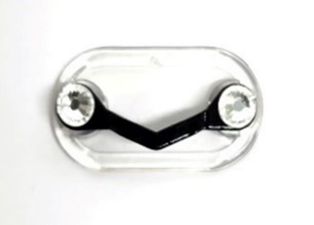 Magnetische brillenhouder Kleur Zwart met kristal.
