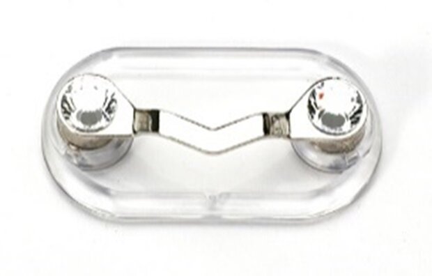 Magnetische brillenhouder Kleur Zilver met transparant kristal,