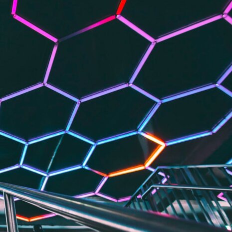 Hexagon ledverlichting voor oa garage, werkplaats, kapsalon, fitness ruimte, energiezuinig,  aluminium frame, kunststof kap
