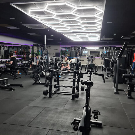Hexagon ledverlichting voor oa garage, werkplaats, kapsalon, fitness ruimte, energiezuinig,  aluminium frame, kunststof kap