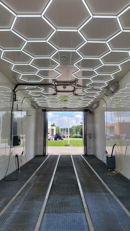 Hexagon ledverlichting voor oa garage, werkplaats, kapsalon, fitness ruimte, energiezuinig,  aluminium frame, kunststof kap