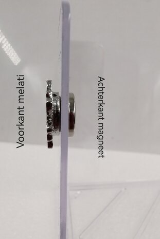 Melati Erinnerungssymbol Pin mit Magnet silberfarben