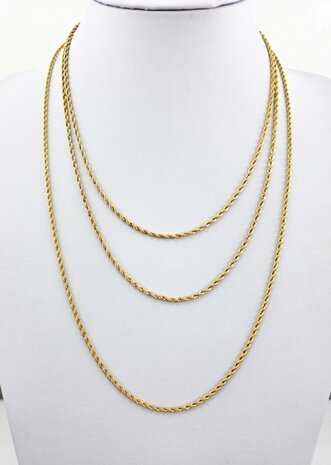 RVS Goudkleurige twisted ketting Lengte 50 cm