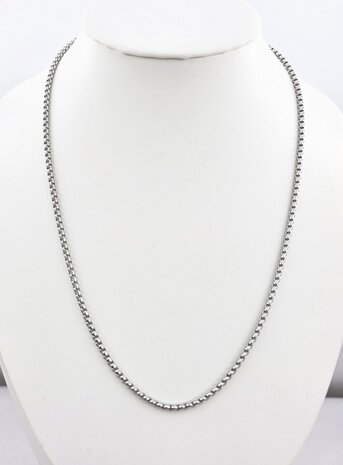 ketting L 45 cm open jasseron schakels, edelstaal