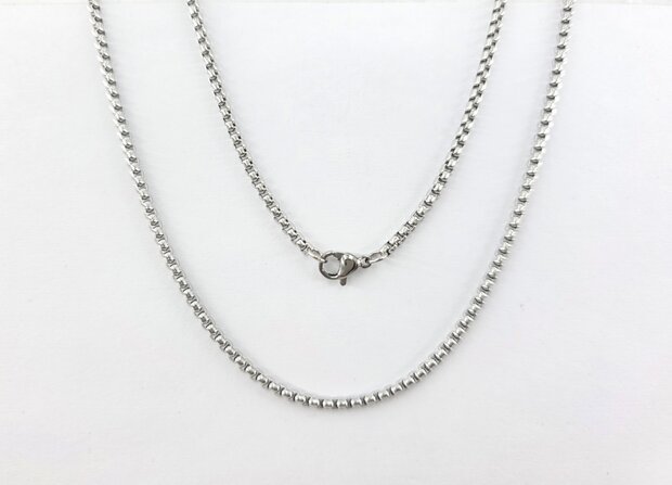 ketting L 45 cm open jasseron schakels, edelstaal