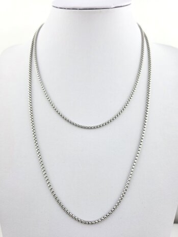 ketting L 45 cm open jasseron schakels, edelstaal