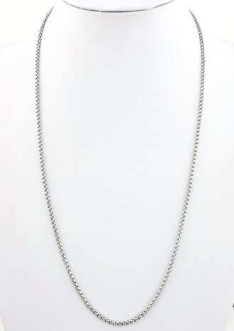 ketting L 60cm open jasseron schakels, edelstaal