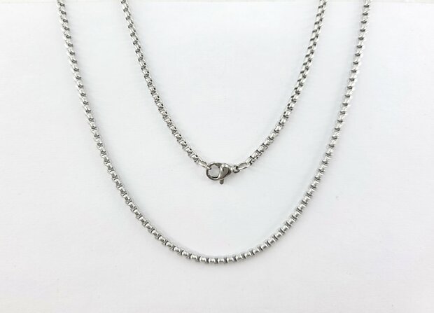 ketting L 90cm open jasseron schakels, edelstaal
