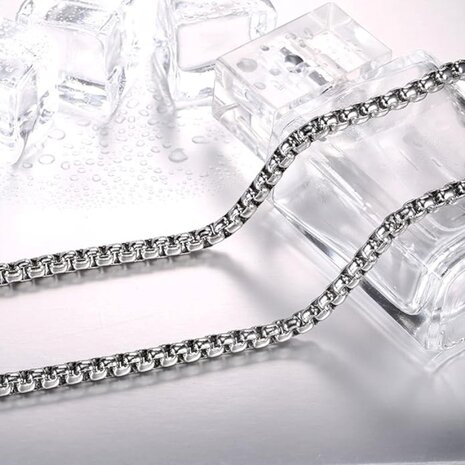 Ketting RVS L 50 cm * Br 3mm Jasseron-schakel