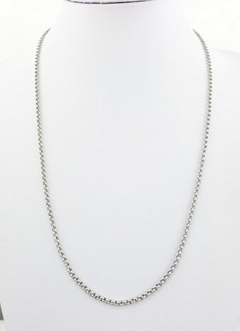 Ketting - RVS ronde schakel L 60 cm - D 2.5mm 
