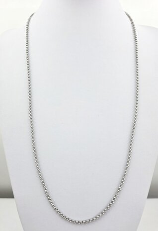 Ketting - RVS ronde schakel L 70 cm - D 2.5mm 