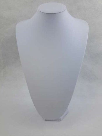 Schmuckbüste, Weiß Kunstleder, 36 cm