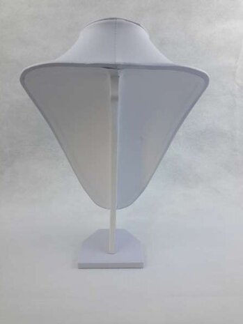 Schmuckbüste, Weiß Kunstleder, 36 cm