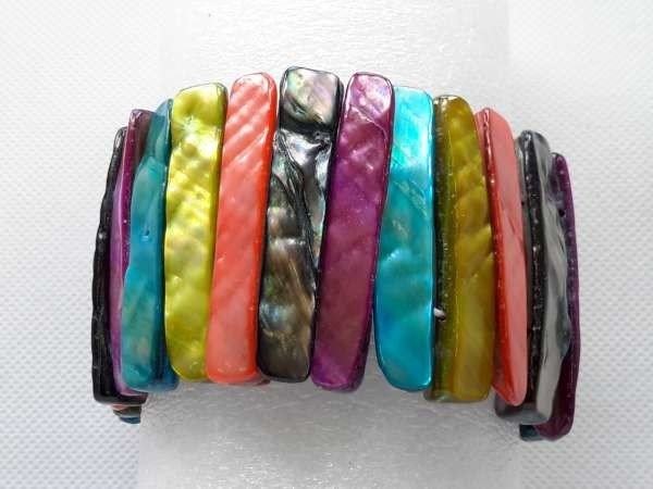 Schelp armband multi kleur.