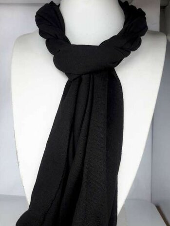 Basis uni viscose sjaal, zwart, 6 St