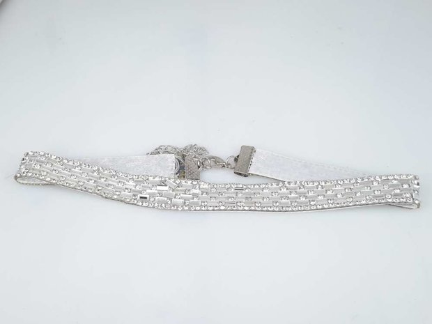 Choker Kette, strass, weiss