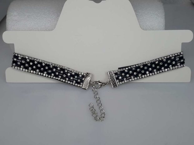 Choker Kette, strass, schwarz