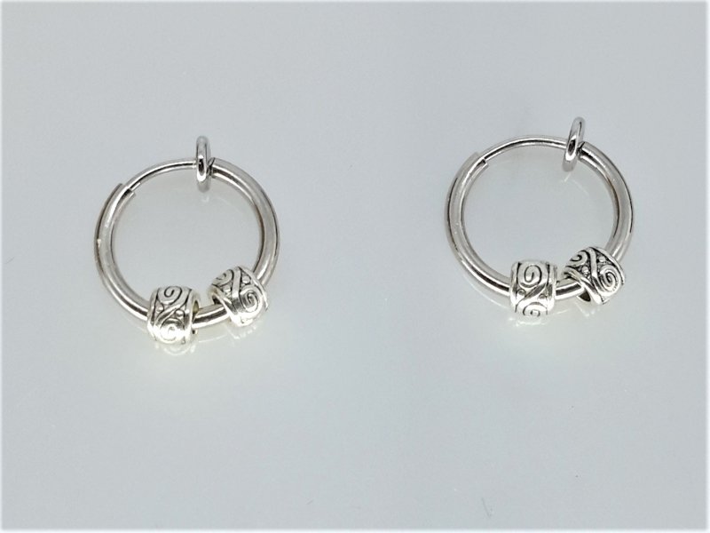 Ohrringemit Federverschluss, Ø 30 mm, 2 Fassringe, Edelstahl