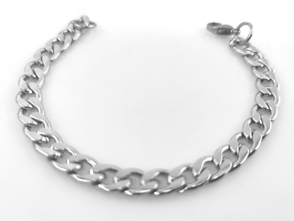 Stahlarmband Gourmet-Gliederbreite 7 mm in L 18 cm