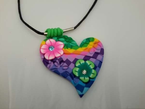 Markt-mix 20 stuk ; Schnürsenkel halskette, polymer-ton hänger, herz und rund