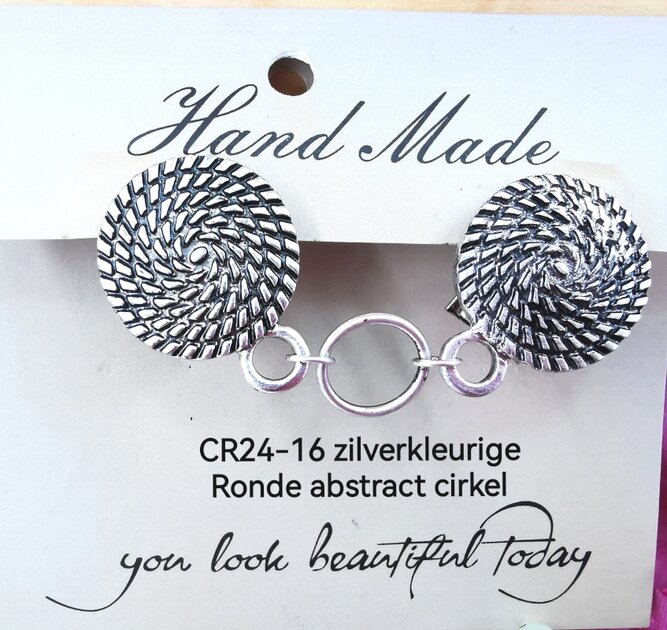 Midden Ring Clips, met symbool cirkel en midden een ring in kleur antiek zilver ...