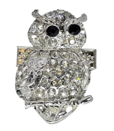 Schalring, Eule, strass, Magnetverschluss