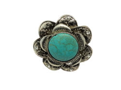 Schalring, blume, turkis gemstein