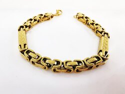 Edelstahl – Herren – goldfarben – quadratisch – Königsglieder. Armband L 22 oder 24 cm x B 6,5 mm