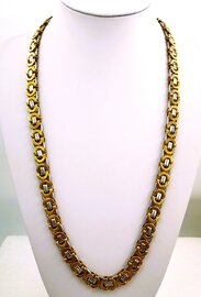 Robuuster Koningsschakel ketting Lengte 70 cm in Bicolor.