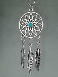 Hanger: metaal, hart met tulpenblaadjes en bloemknopjes