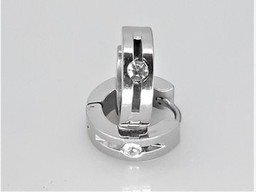 Ohrringe, Zirkonoxid im Schlitz, Edelstahl