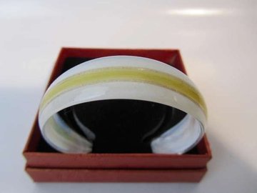 Murano armband, kleurencombinatie transparant, wit, goud, crème