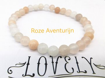 Roze Aventurijn – 6mm Kralen Armband