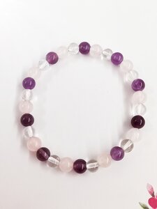 Armband Edelsteen Gouden driehoek Ronde kralen 18 cm 