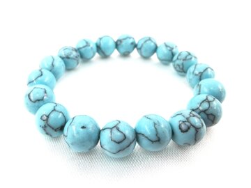 Armband Turkoois groenblauw 17 kralen